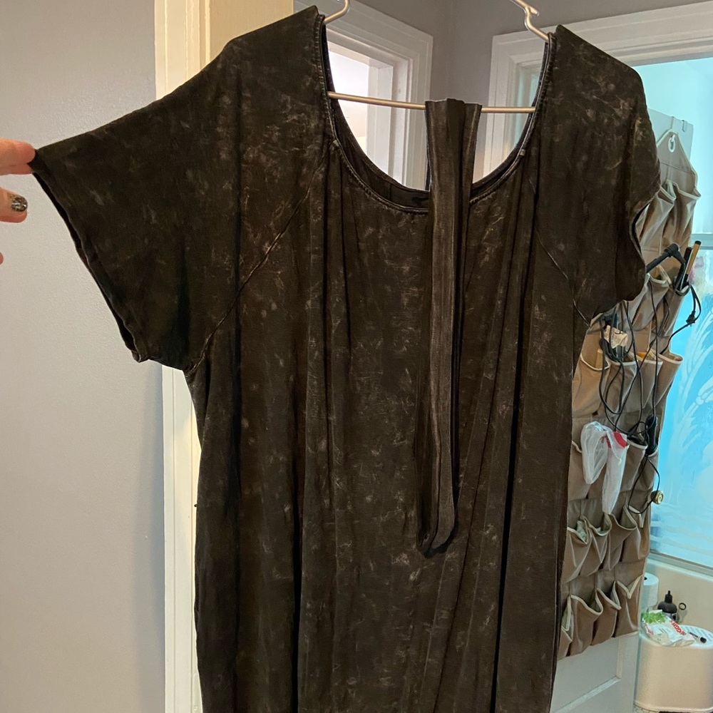 TORRID OFF-SHOULDER BLACK WASH SOFT T-SHIRT DRESS